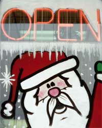 Xmas window with Santa